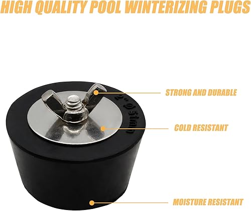 Miniatura 3 de Hordion 2 tapones de drenaje de piscina de 2 pulgadas, enchufe de congelación para el invierno de piscina, enchufe de desnatador de piscina, enchufe