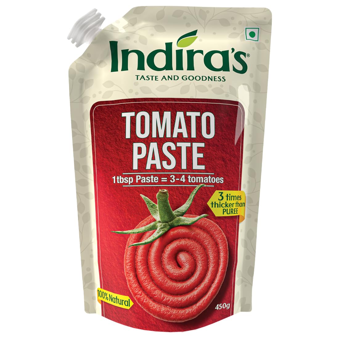 Indira's Tomato Paste (450Gram) - 3Times Thicker Than Puree 100% Natural