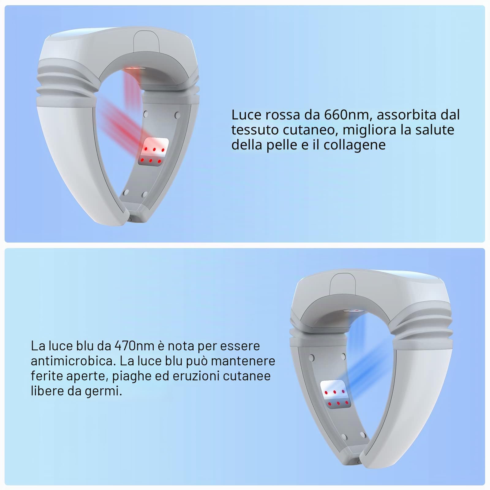 iKeener Massaggiatore Collo Laser Sollievo Dolore,Dispositivo Terapia Laser a Freddo,Riscaldato Colonna Vertebrale Cervicale Allineamento Spondilosi,14*650nm & 3*808nm Infrarossi Terapia Della Luce