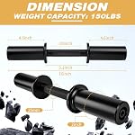 16" Poignées olympiques de dumbbell, paire de barres de dombbell chargeables pour 2-inch Plaques de poids avec manches rotatives & 4 Collars de printemps, entraînement de la force à domicile (noir)