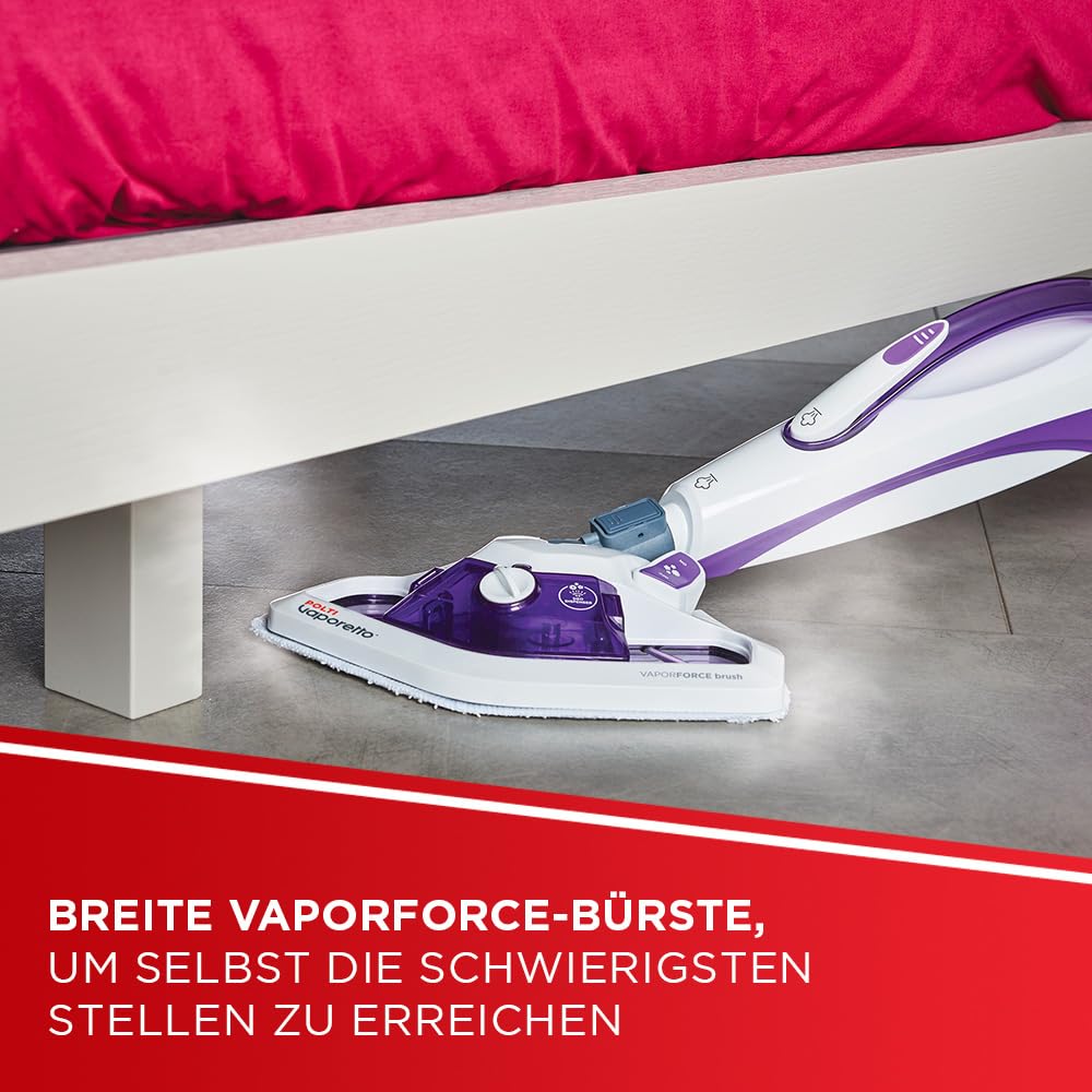 Polti Vaporetto SV440 Double – 2-in-1 Dampfreiniger, Boden- & Handgerät, 11 Zubehörteile, Aufheizzeit 15 Sek., Abnehmbarer Wassertank, Weiß/Violett