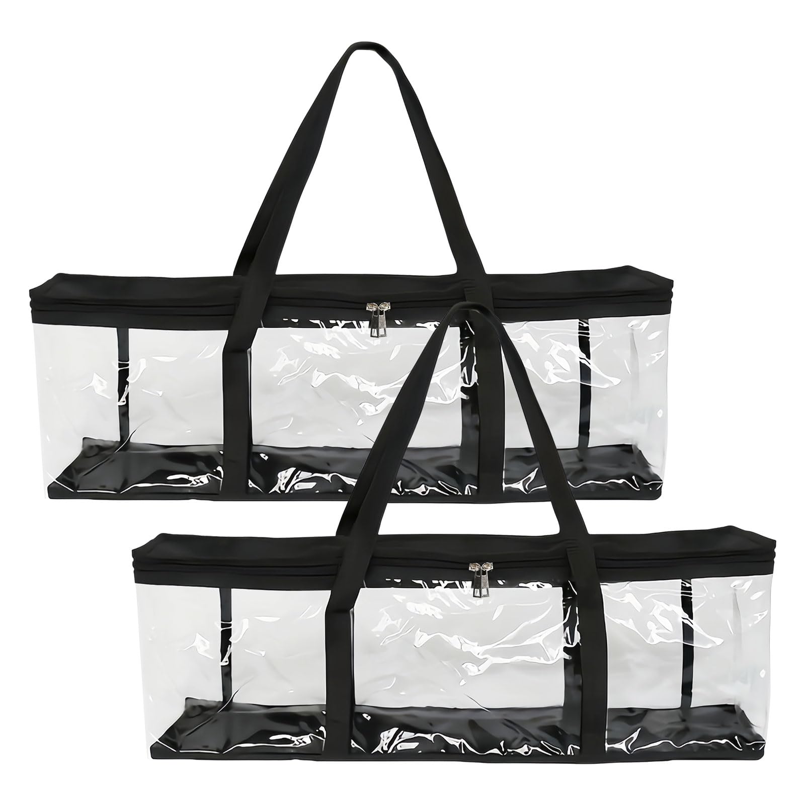 Sac de Rangement Portable pour CD/DVD avec Poignées, Étui PVC Transparent, Lot de 2