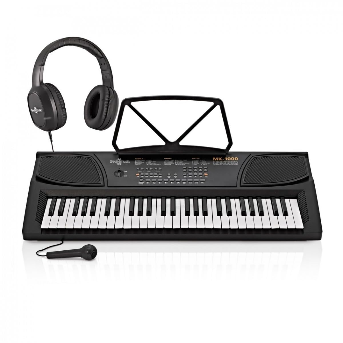 MK1000 E-Piano-Keyboard für Kinder & Anfänger, 54 Tasten | Für Erstspieler, 20 Stimmen und 10 Rhythmen, integrierte Lehrfunktion, Aufnahme und Wiedergabe