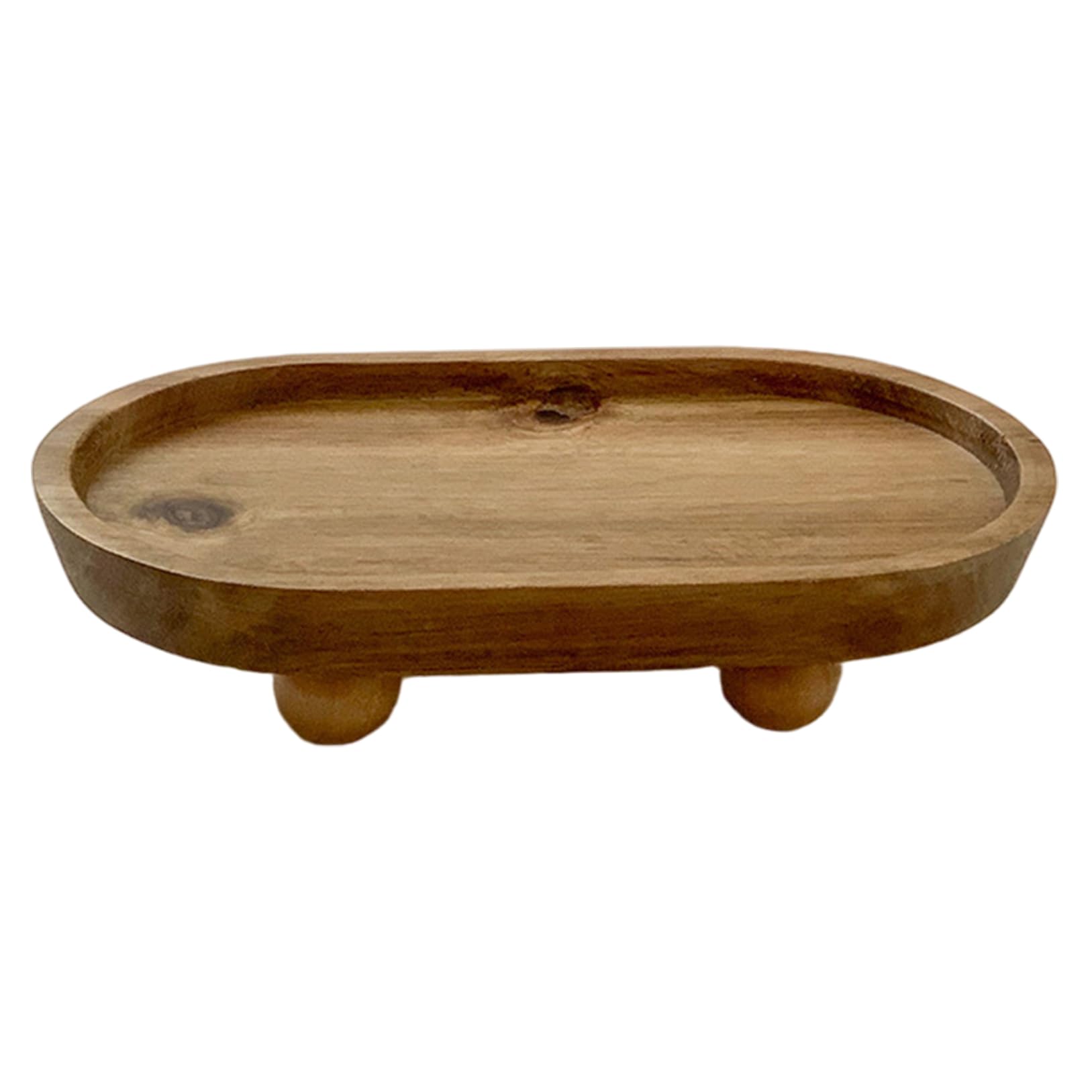 Hbbgdiy Decorative Tray 7.8x4.7 Inch Wooden Bathroom Tray for Perfume Soap Dispenser Mini Vases Rustic Wood Risers Display Stand for Vanity Sink Counter Decor