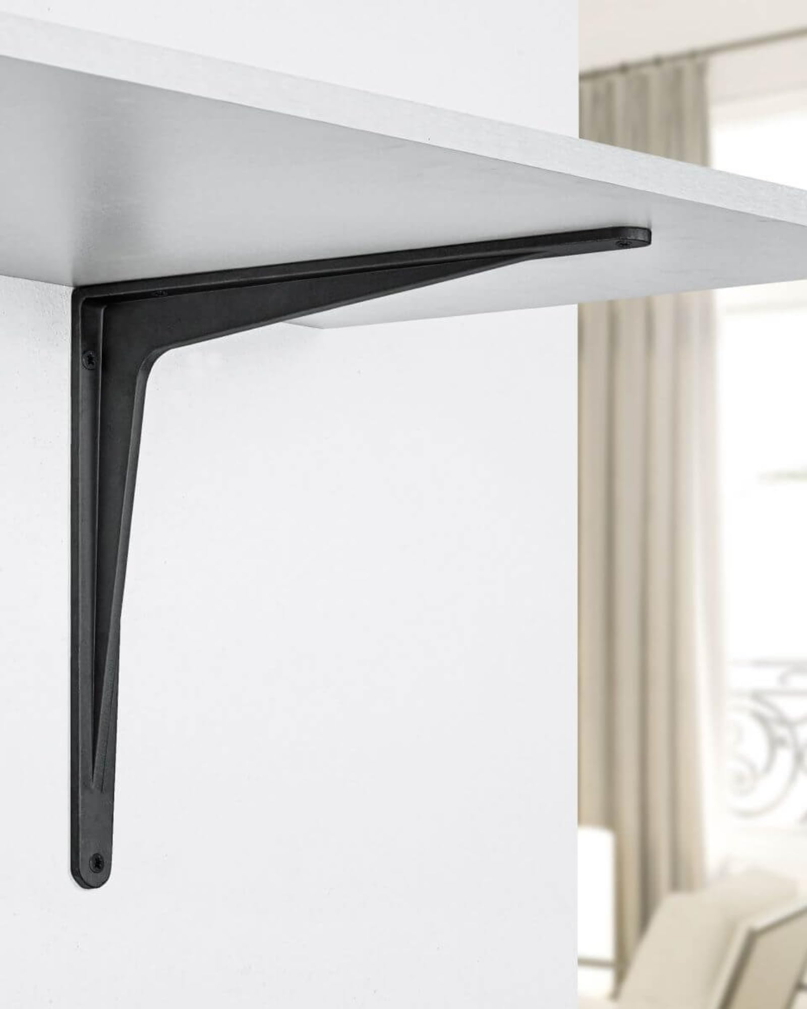 Gedotec Schwerlastkonsole Alu Regal-Konsole | SPARTA | Tiefe: 290 mm | 6 Stück Regalhalterung aus Aluminium Schwarz matt | Tragkraft 240 kg für Wandregale | Regalträger rostfrei | Wand-Winkel
