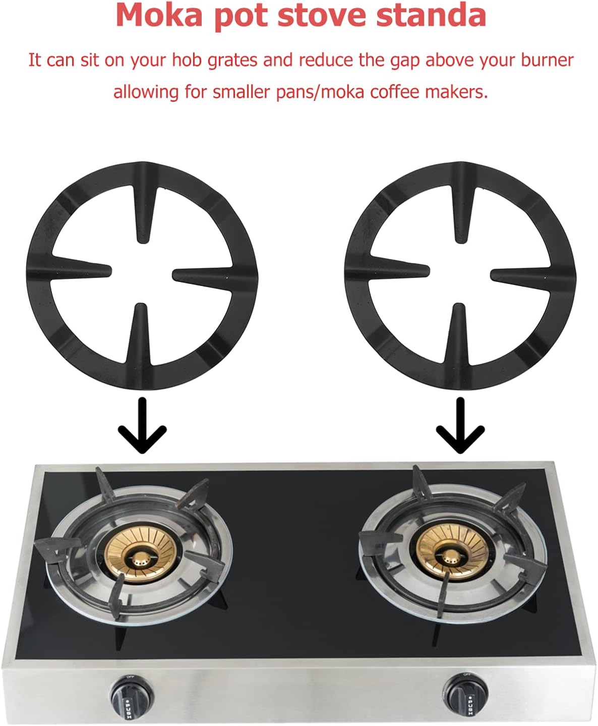 4Pcs Gas Stove Burner Grate Cast Support for Pot High Load Bearing Stand for Home Restaurant Bar Non Slip Design