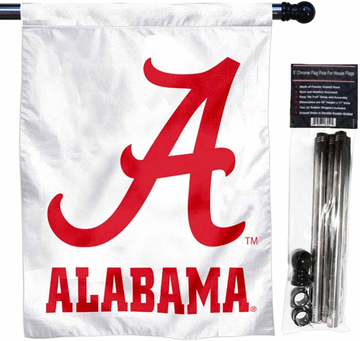 College Flags & Banners Co. Alabama Crimson Tide Outdoor Flag with Flag Pole Set
