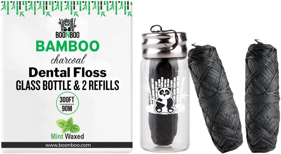 Amazon.com : Vegan Biodegradable Bamboo Charcoal Dental Floss with ...