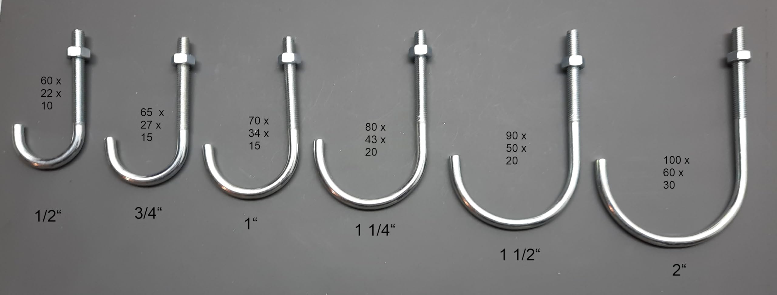 Gutta Rohrhaken M6, verzinkt - mit Mutter - für die Montage von Licht- und Trapezplatten an Rundrohre von 1/2 bis 2 Zoll (100, 3/4 Zoll)