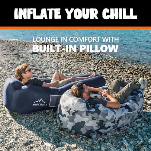 AlphaBeing Inflatable Lounger Beach Chair Accessories, Air Sofa Hammock Inflatable Couch for Camping Backyard Lakeside with Compression Sacks, Ideal Outdoor Gifts for Adults