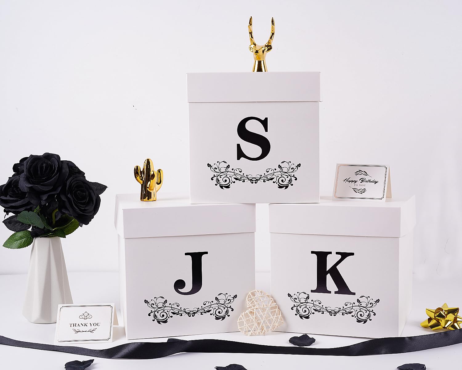 Jaywayang Geschenkbox Groß – 25,4 X 25,4 X 25,4 Cm, Mit Deckel, Band & Papierfüller, Rosa