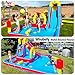 Whubefy Inflatable Water Slides for Kids Backyard, 15in1 Blow Up Water Slide Park Bounce House Obstacle Course with Basketball Rim, Splash Pool, 3 Pool Fountain, Climb Wall,Punching Bag, 6 Toy, Blower