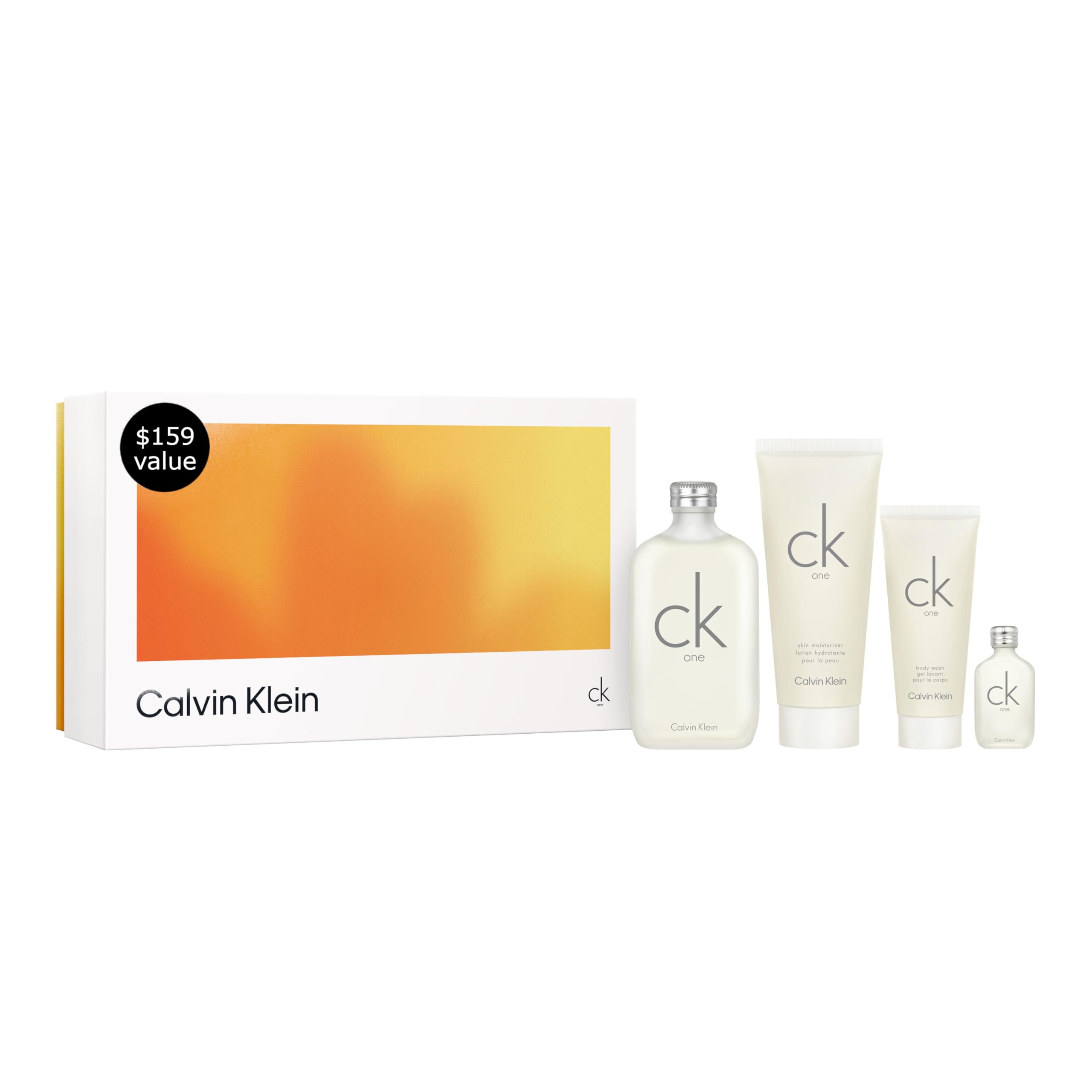 CK One Eau de Toilette 4-Piece Gift Set ($159 Value) – 6.7 oz EDT, 0.5 oz EDT, 6.7 oz Bod…