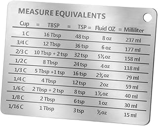 Stainless Steel Measuring Cup Spoon Set Kitchen Conversion Chart Magnet Metric to Us Cooking Conversion Chart Easy Read Metal Hanger Random Color