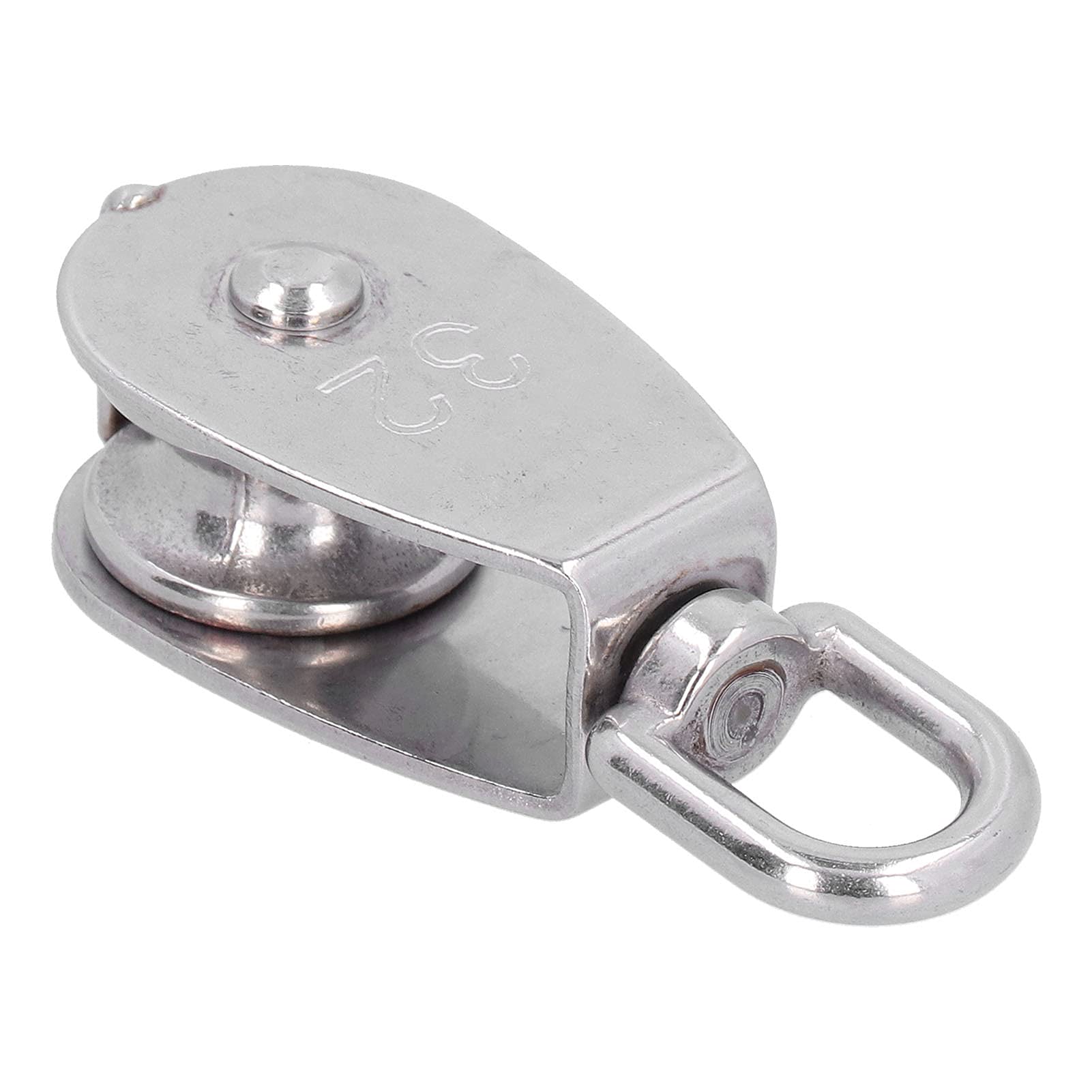 316 Stainless Steel Single Wheel Swivel Pulley Block 250kg Load Capacity for Boat Lifting Rope