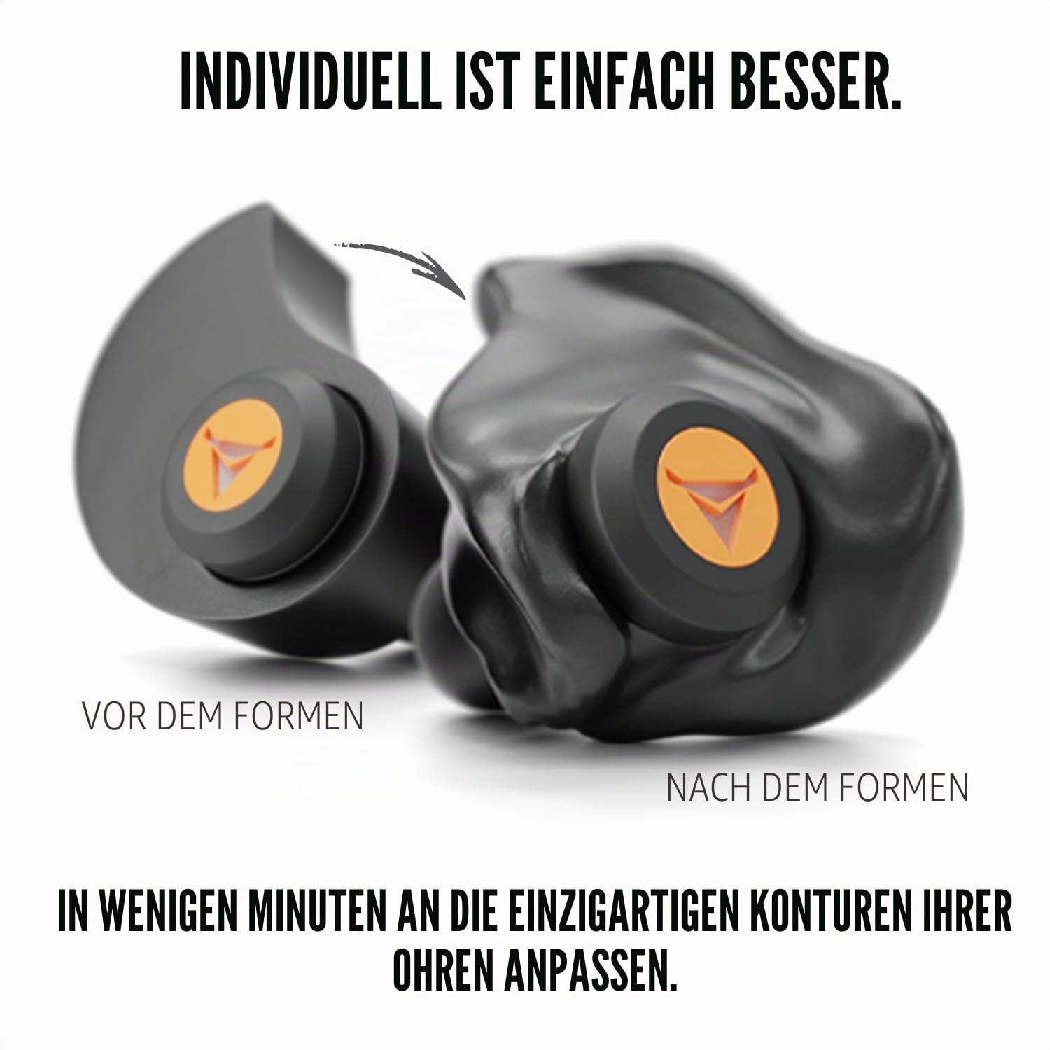 Decibullz Formbare Ohrstöpsel mit 33 dB NRR für Jagd und Schießsport, Gehörschutz für Schützen auf dem Schießstand, wiederverwendbare Ohrstöpsel für den Schießstand, inklusive Formwerkzeug