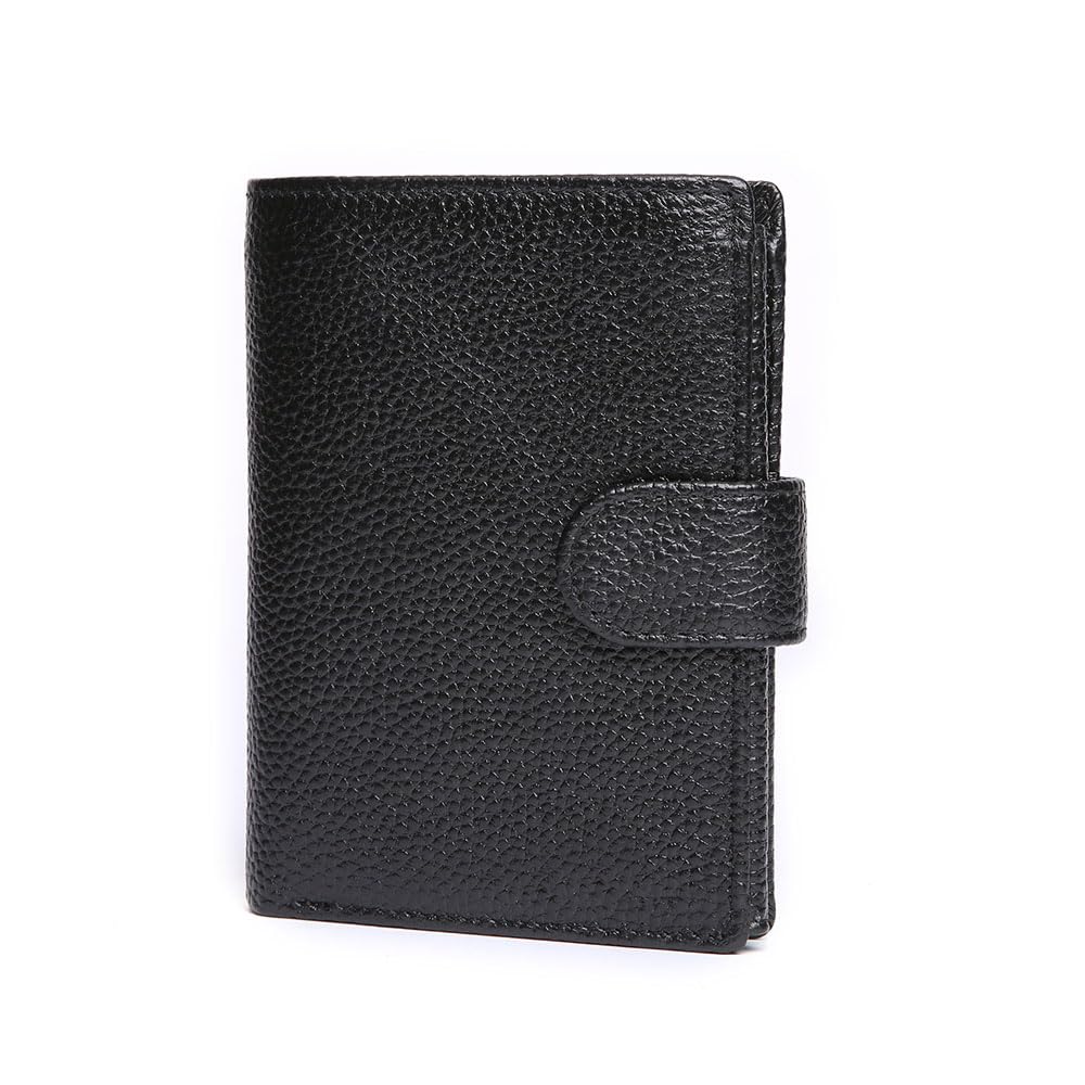 Travel Leather Wallet For Men, Large Capacity Wallet, Trifold Wallets Can Be Hold Many Credit Card Father's Day Gift (BLACK)