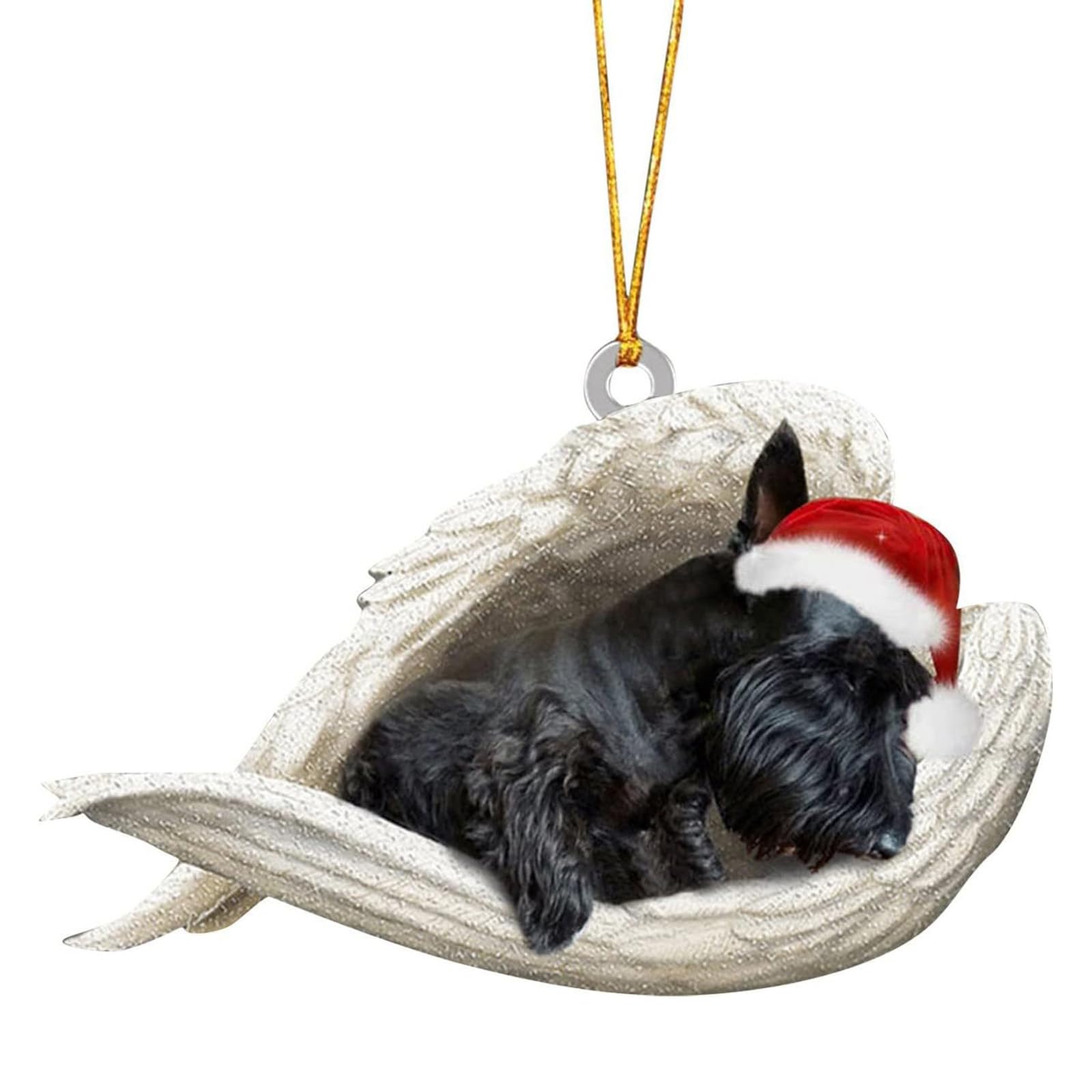 Carotoe Style1 Sleep Dog Angel Figure Ornament Holiday Hanging Decoration For Car Interiors Festival Tree Home Decoration Sleep Angel Dog Hanging