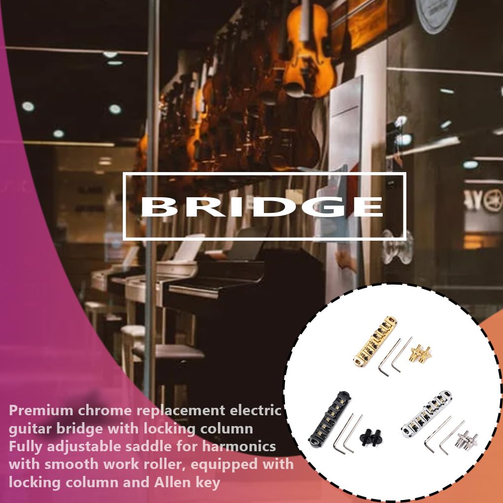 Set di 5 rulli per chitarra elettrica ponte regolabile strumento musicale sella manutenzione pezzi di ricambio kit professionisti principianti nero