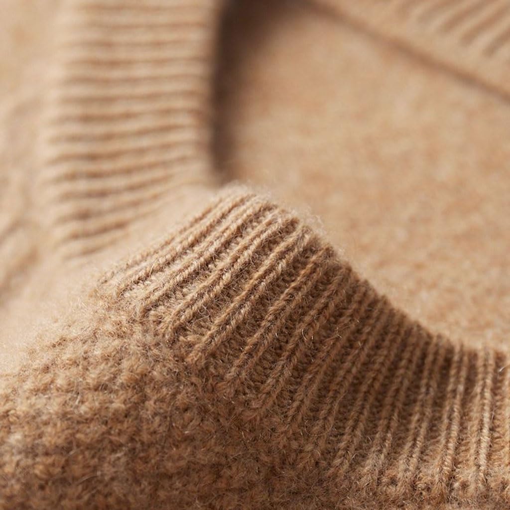 メンズカジュアルセーター 秋と冬厚く暖かいカシミヤセーターメンズラウンドネックカジュアルジャンパーダイヤモンドジャカードニット大きい