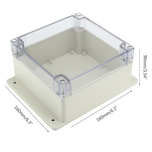 Vista 15 de Caja de conexiones de plástico ABS impermeable a prueba de polvo, recinto universal para proyectos eléctricos con cubierta transparente
