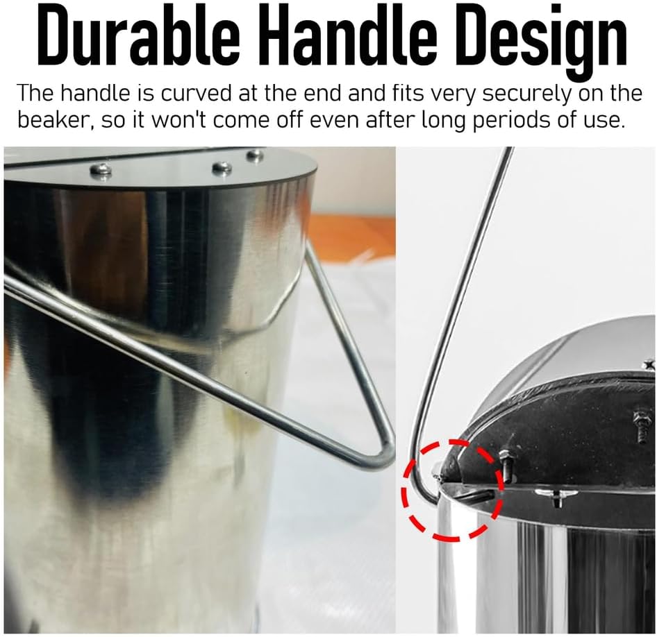 Water Sampler Dipper,Thickened 304 Stainless Steel Sampling Bucket,Lab Samplers Pendulum Beaker with Counterweight for Water Quality Sample Collection,2L