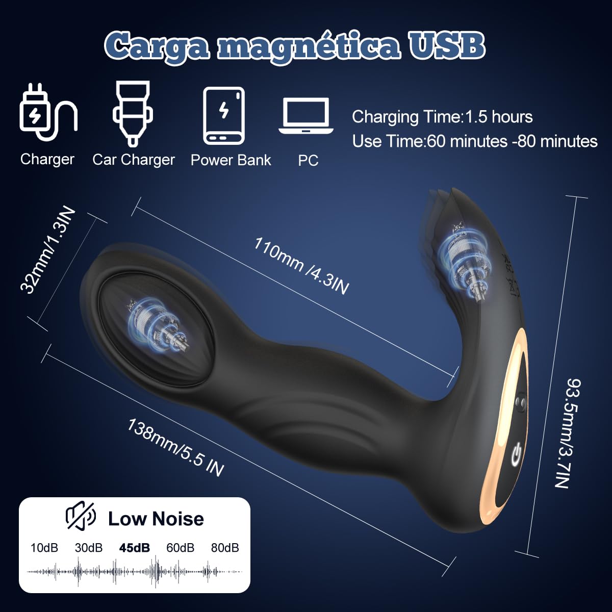 Vibrador Control Remoto APP Vibradorador Mujer Juguetes Eróticos Consoladores.. para Mujer con Vibración Vibradorador Clítoris Potente Plug Anales,con Vibración Consoladores.. para Hombre (Black)