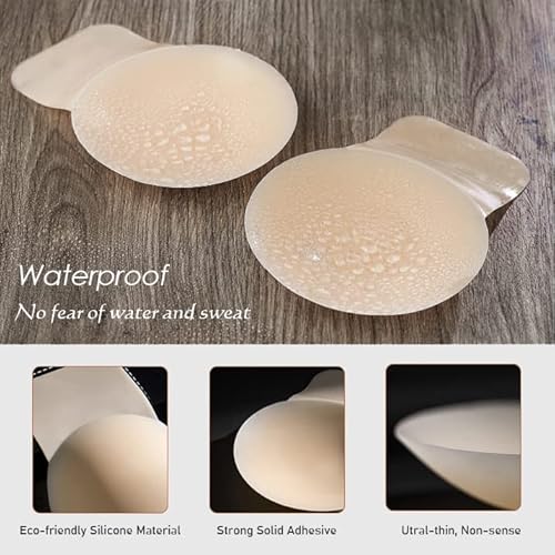 Added Lift Silicone Nipple Covers Adhesive Bra Invisible Strapless Sticky Bra Petals Breast Lift Pasties For Women Light Cream #TOP2