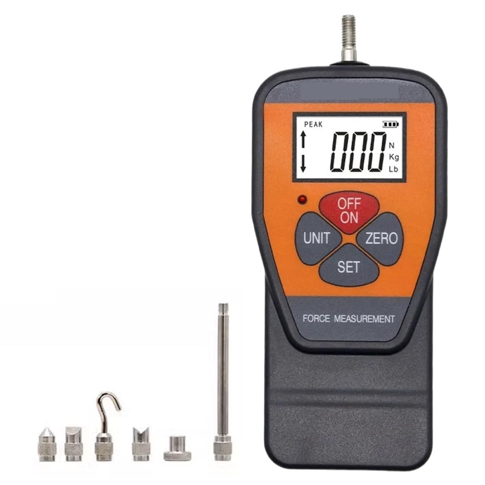 Dinamómetro De Tensión Portátil, Medidor De Fuerza Digital Con 5 Accesorios, Pantalla LCD HD Grande, 3 Unidades (N, Kg, Lb), Para Medir Con Precisión La Fuerza, Equipos De Pesca, Textiles, Equipos Con