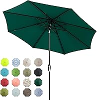 Vista 15 de Tempera 9 FT Patio Market Outdoor Table Umbrella with Auto Tilt and Crank, Large Sun Umbrella with Sturdy Pole & Fade Resistant Canopy, Easy to Set