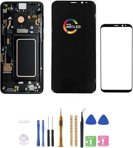 black with frame amoled lcd for samsung galaxy s9 g960 digitizer screen lcd display touch assembly replacement g960 g960a g960f g960p g960r4 6 2 inc