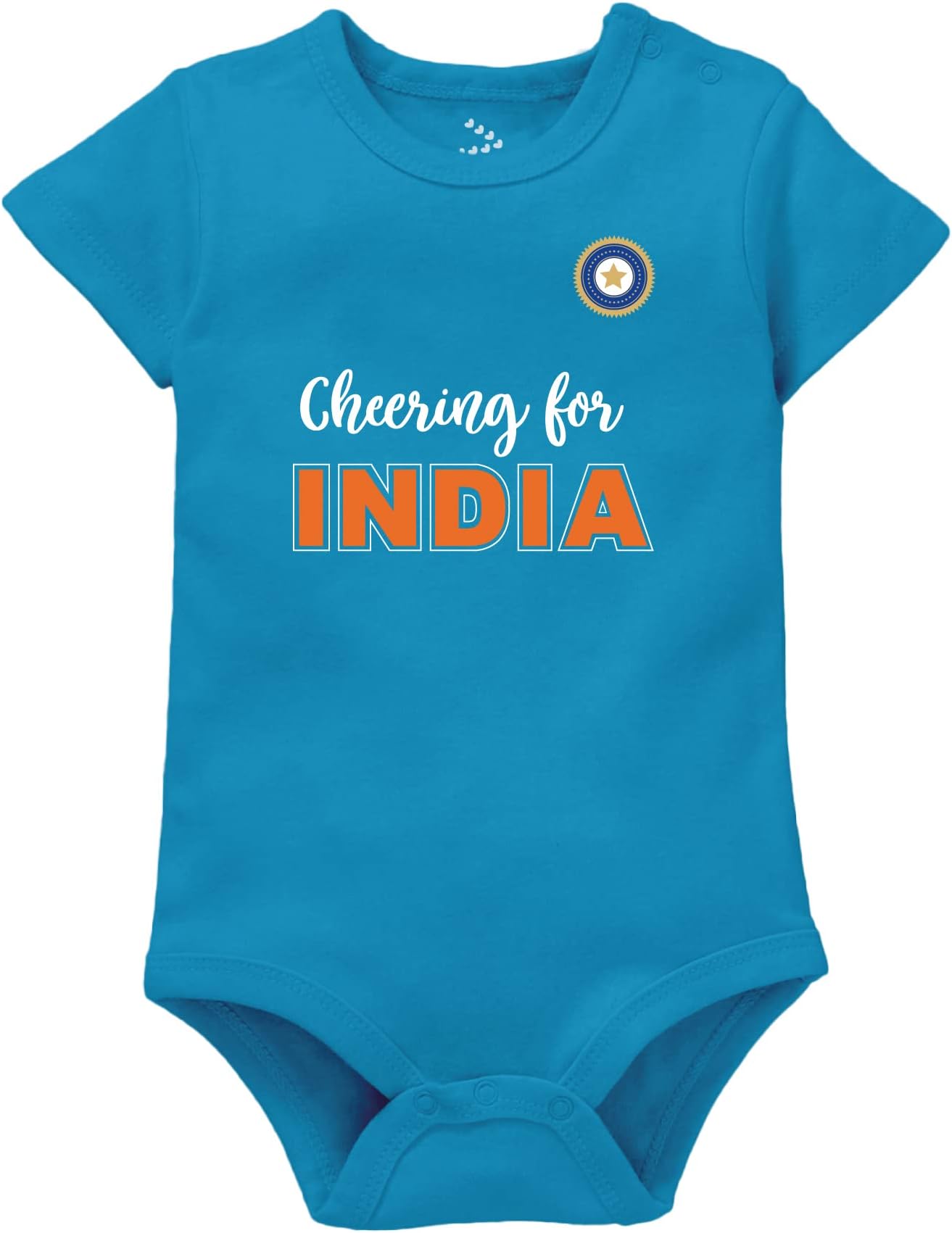 Zeezeezoo Cheering For Team India Cricket Baby Romper Bodysuit 100% Cotton