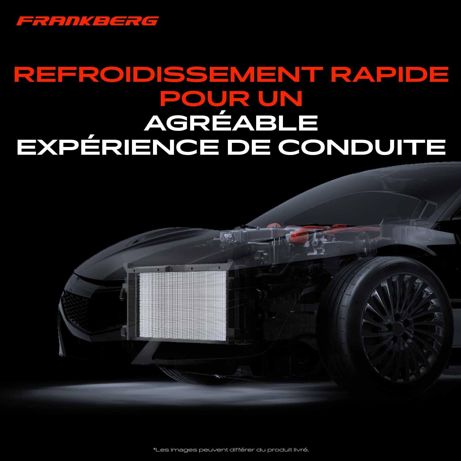 Frankberg Condenseur de climatisation 92100BA61A | Compatible avec: Pulsar Hatchback C13, Juke F15, Fourgonnette Juke F15