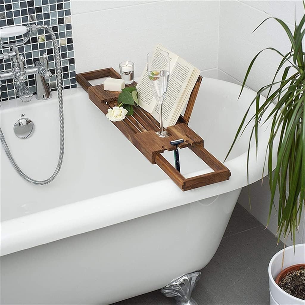 Bathtub Tray, Bath Tub Shelf Rack Multi-Purpose Bathtub Board Tablet with Extending Sides Bathroom Bath Caddy Tray