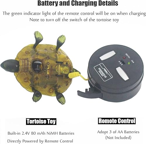 Miniatura 4 de Gosyfeti Juguete de tortuga a control remoto para niños, juguete eléctrico realista de tortuga RC, para mascotas, broma de broma, divertido regalo