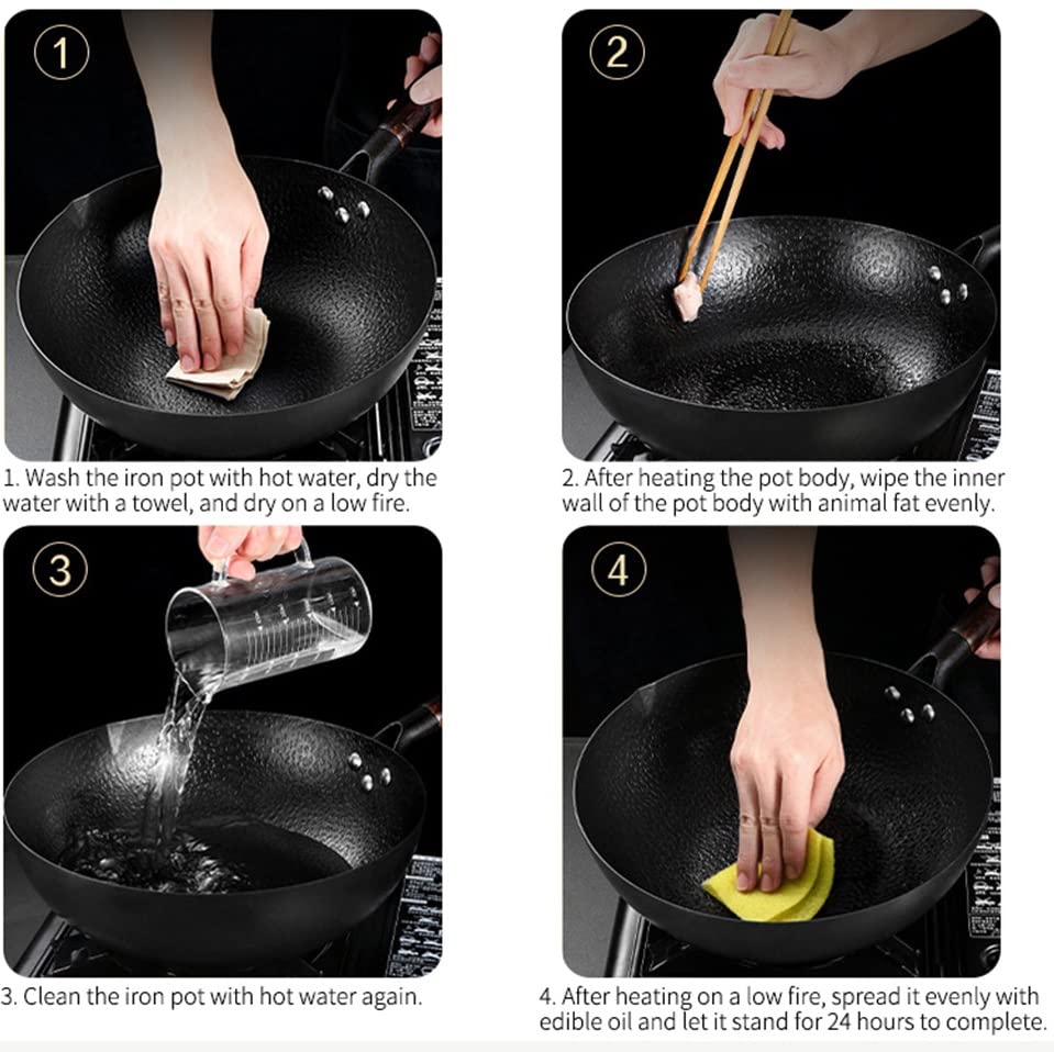 Wok hierro fundido 30 cm para cocina eléctrica e inducción miniatura 4