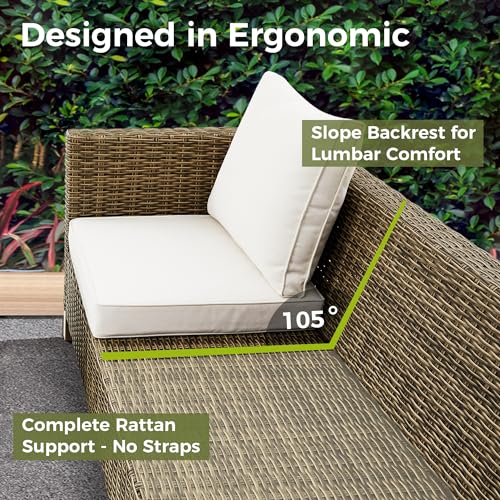 Summax Outdoor Pe Wicker Loveseat Sofa thumb #3
