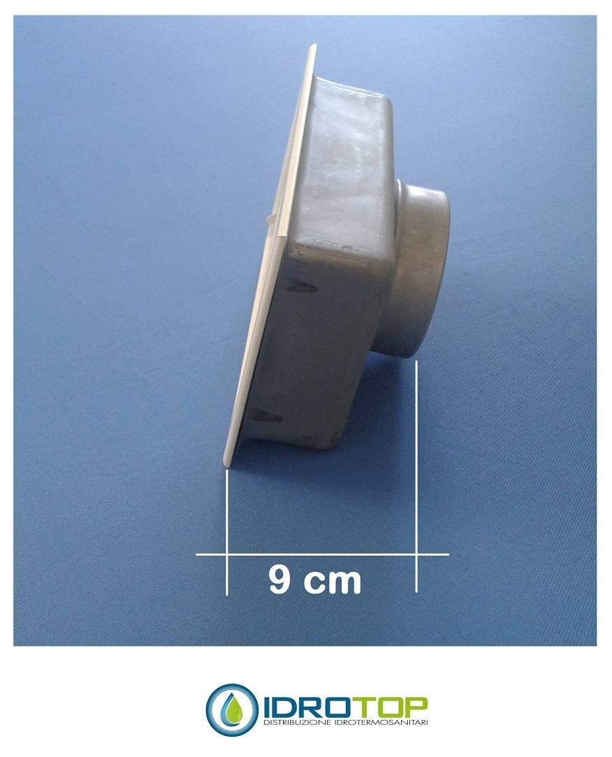 Bocchetta Aria cm22x15 Regolabile BIANCA con Adattatore D.100 per Caminetto