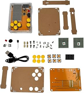 AZDelivery DIY Elektronik Bausatz - Konsole mit transparenten Gehäuse, Retro Handheld Elektronik Kit für Anfänger & Fortgeschrittene, Lötset zum Löten Lernen & Basteln mit LED-Matrix und Punktanzeige