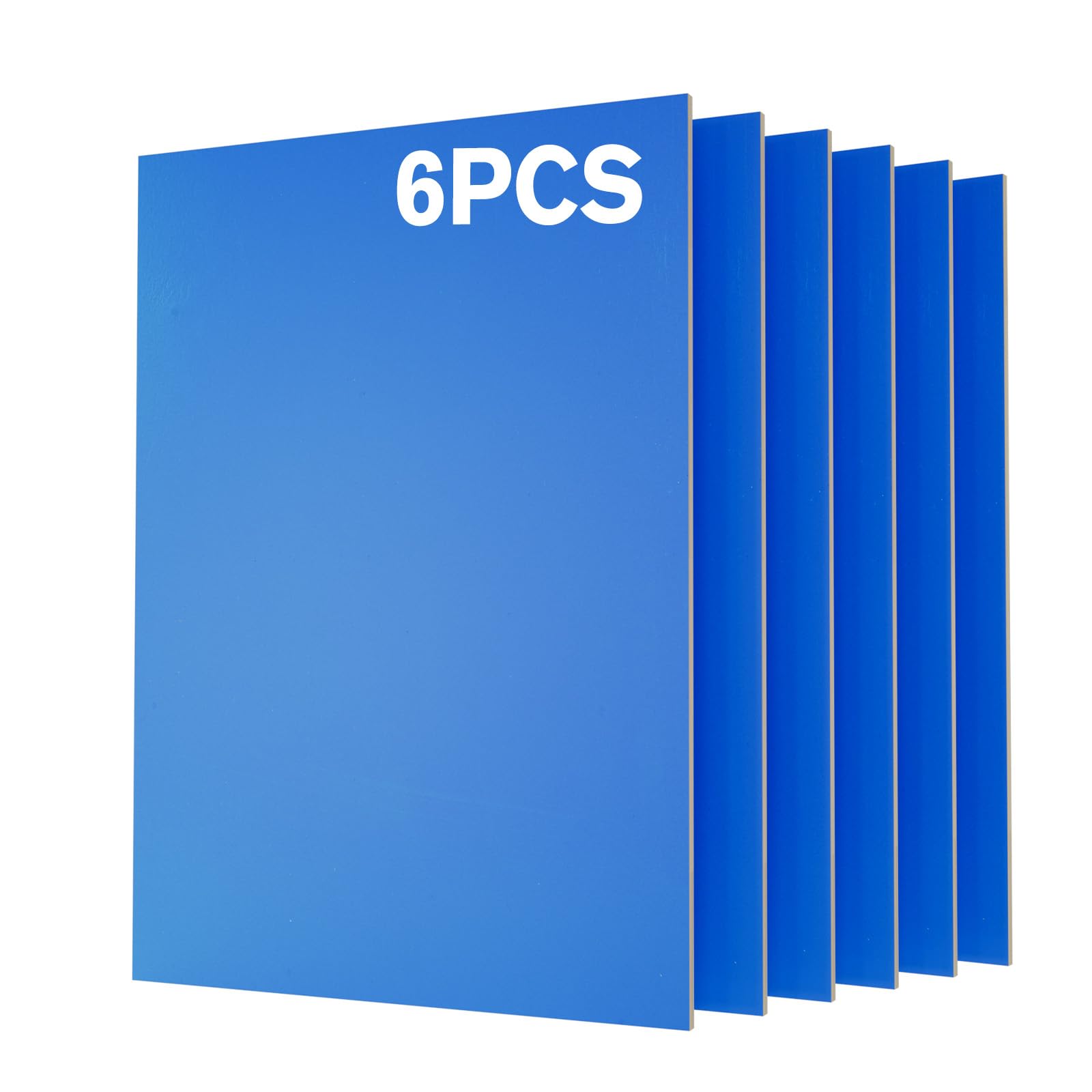 Creatorally 6 Pack Pre-Painted Colored Plywood Sheets, 11.7" x 8.27" x 1/8 (3mm) Thin Basswood Sheets Ideal for Laser Cutting, Engraving, DIY Crafts & Model Making (Blue)