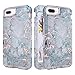 BAISRKE Shiny Rose Gold Marble Case for iPhone 7 Plus / 8 Plus, Heavy Duty Hybrid 3-Layer Full-Body Protect Case Soft TPU & Hard Plastic Back Cover for iPhone 7 Plus / 8 Plus / 6 6s Plus [Blue]