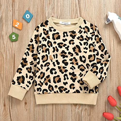 Boebnozcv Toddler Baby Girls Boy Leopard Print Sweater Long Sleeve Pullover Tops Blouse Sweatshirt Autumn Clothes (Leopard,3-4T) #TOP3