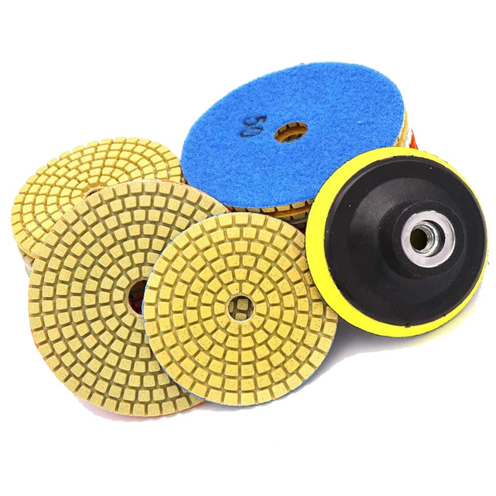 10Pcs 4" 100mm Disc Grinder Diamond Polishing Pads Kit Grinding Disc for Granite Concrete Marble