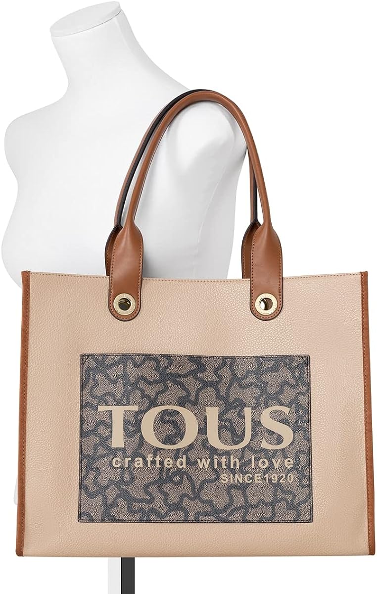 Tous Amaya Kaos Icon Shopping Bag Brown And Beige Large Handbags Amazon Com