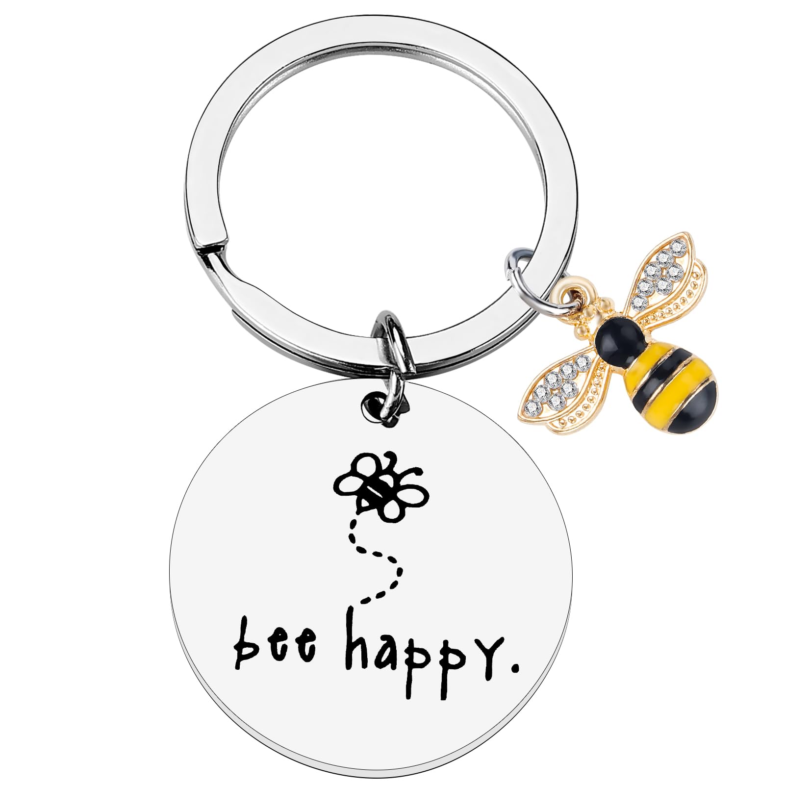 PLwelthBee Keychain for Women Men Bee Appreciation Keychain for Teacher Graduation from Students Thank You Gifts Christmas
