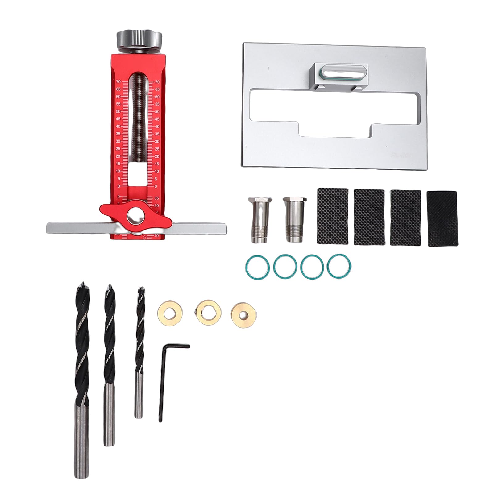 FTVOGUE di Installazione per ante in Alluminio, Guida di Allineamento di | Regolazione flessibile, adatta per armadi con e senza telaio, dimensioni guida per trapano 6 mm, 8 mm, 10 mm
