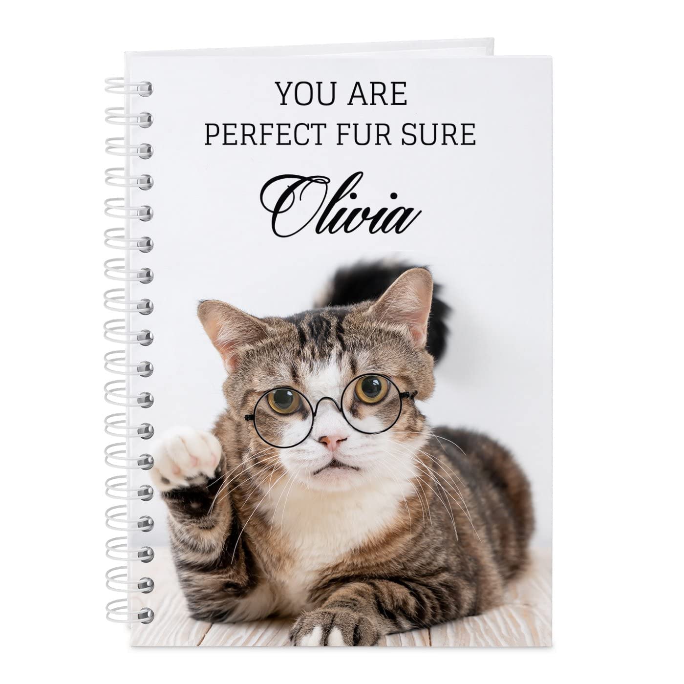 Maverton Ruled notebook, 80 Page Personalized Hardback Journal, CAT