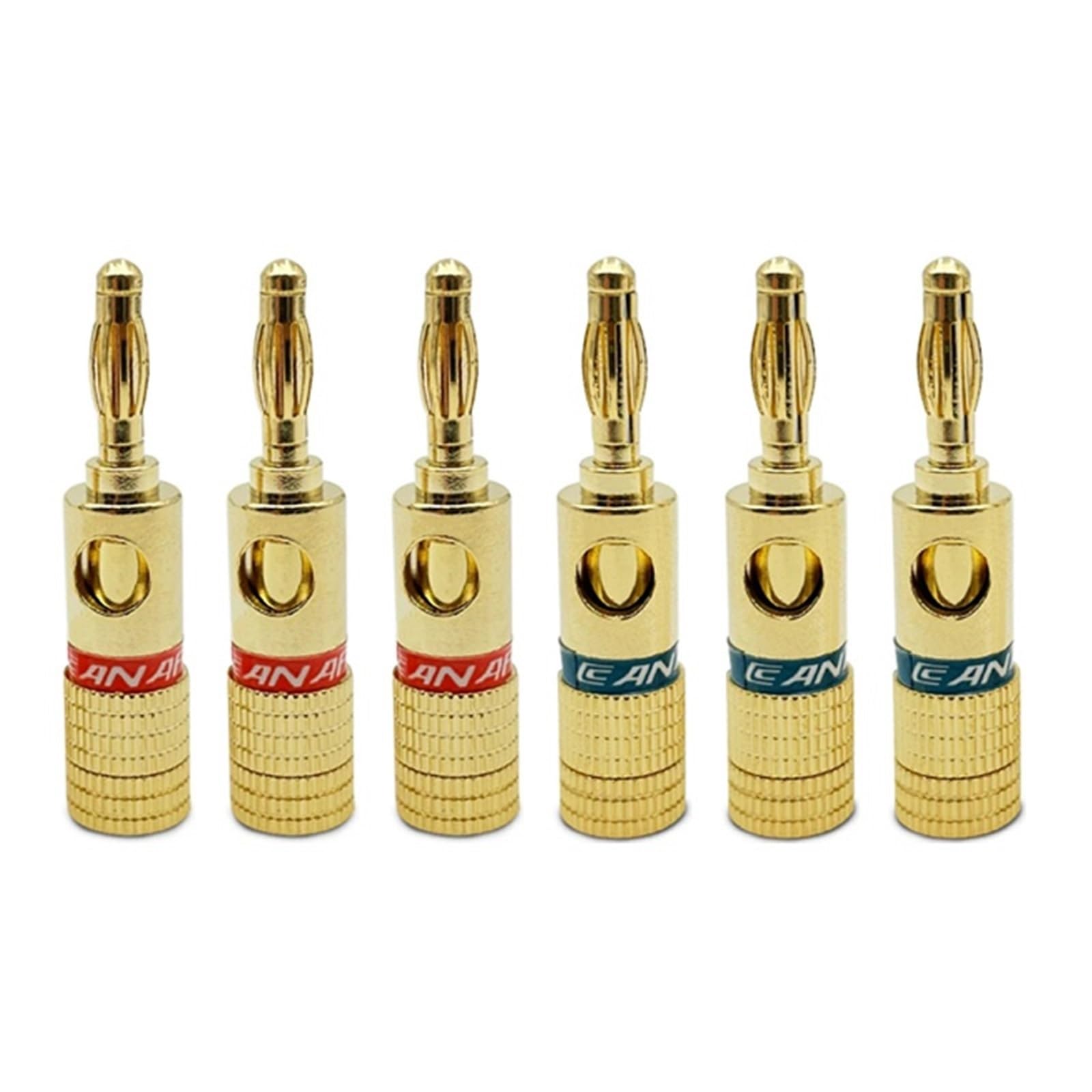 8 Uds 4mm Conector de Altavoz de Audio con Cabeza de Banana Cable de Altavoz Amplificador de línea Conector Terminal de Altavoz Chapado en Oro(8 Blue)
