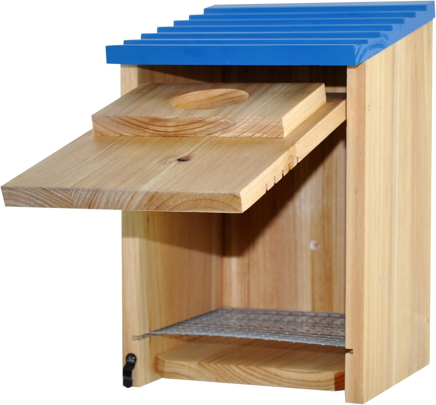 Spiretro Bird Houses Outside Finch Bluebird Cardinals, Weatherproof Cedar Wood Hanging Birdhouses Easy Cleaning, Air Vents, Fledgling Skerfs for Garden Cottages_Beige & Blue