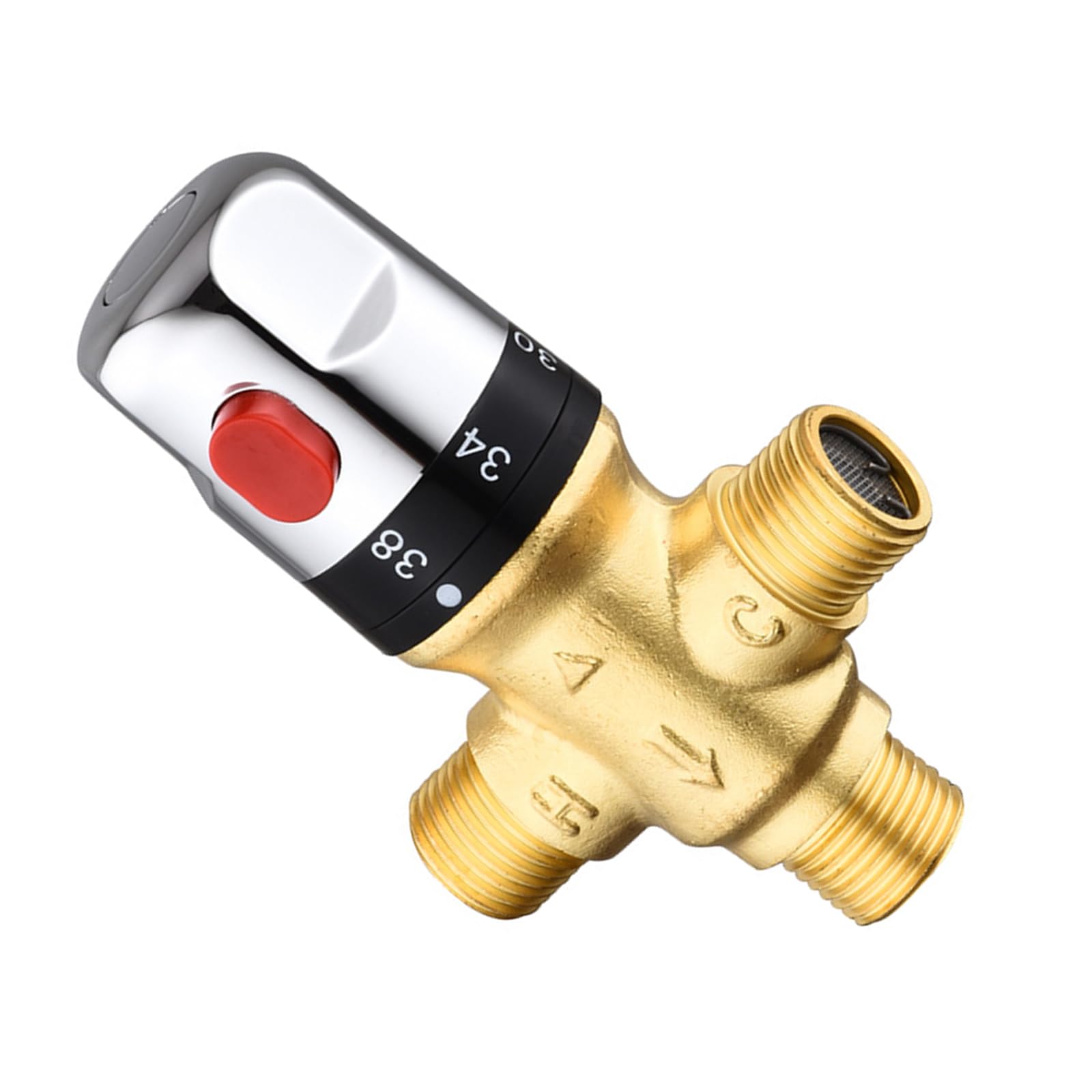 Msioytog A Precisions Temperature Stability 0.5In Dn15 Brass Thermostatic Valves Thermostatic Mixing Valves For Domestic Plumbing Constant Temperature